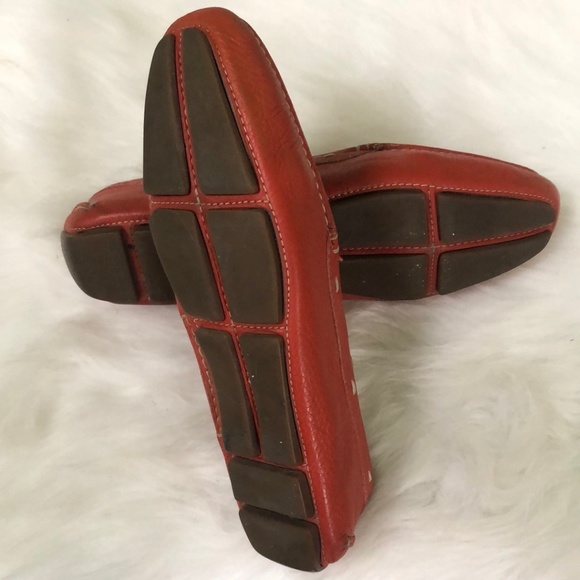 Prada Pebbled Leather Contrast Stitch Penny Loafers 40.5/7.5/8 - Picture 10 of 13